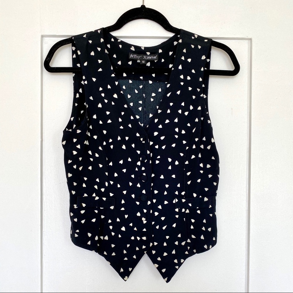 Vintage Betsey Johnson Vest with Heart Design